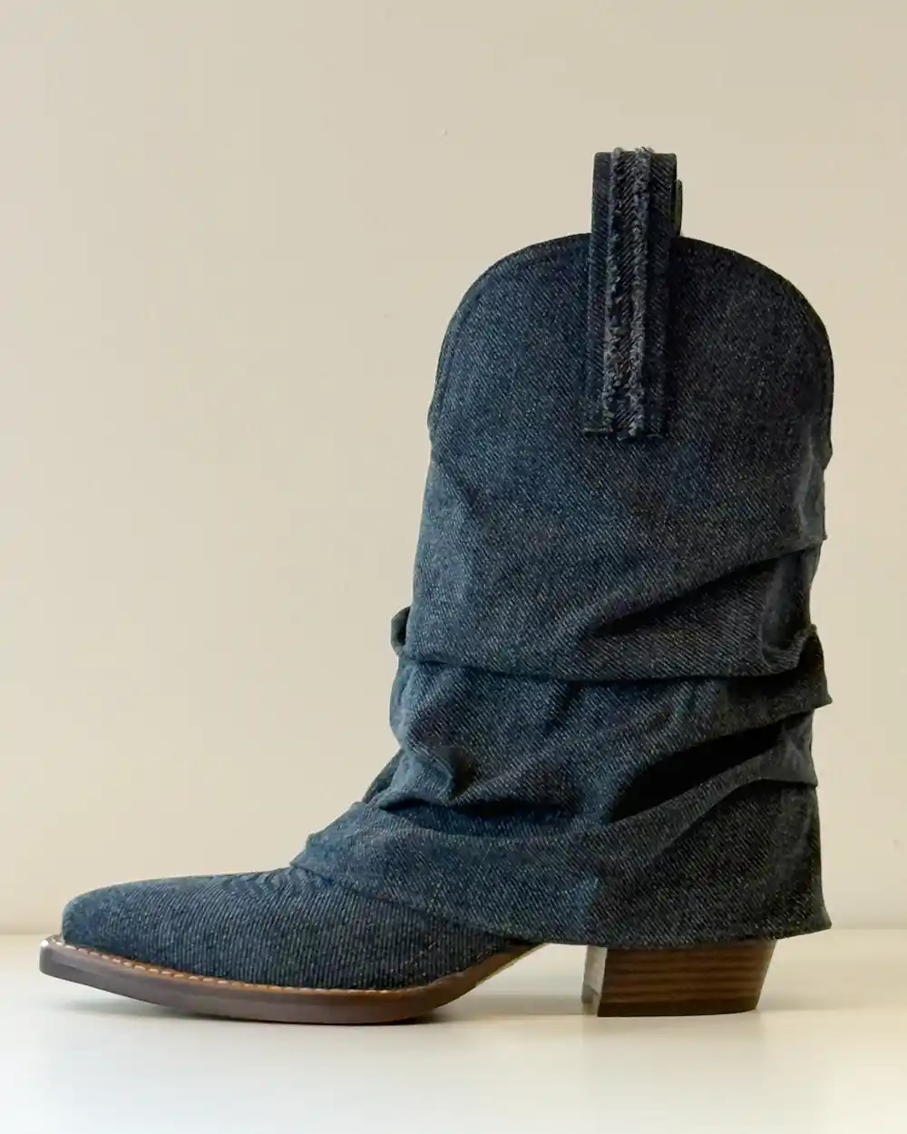 Denim Slouch Boots
